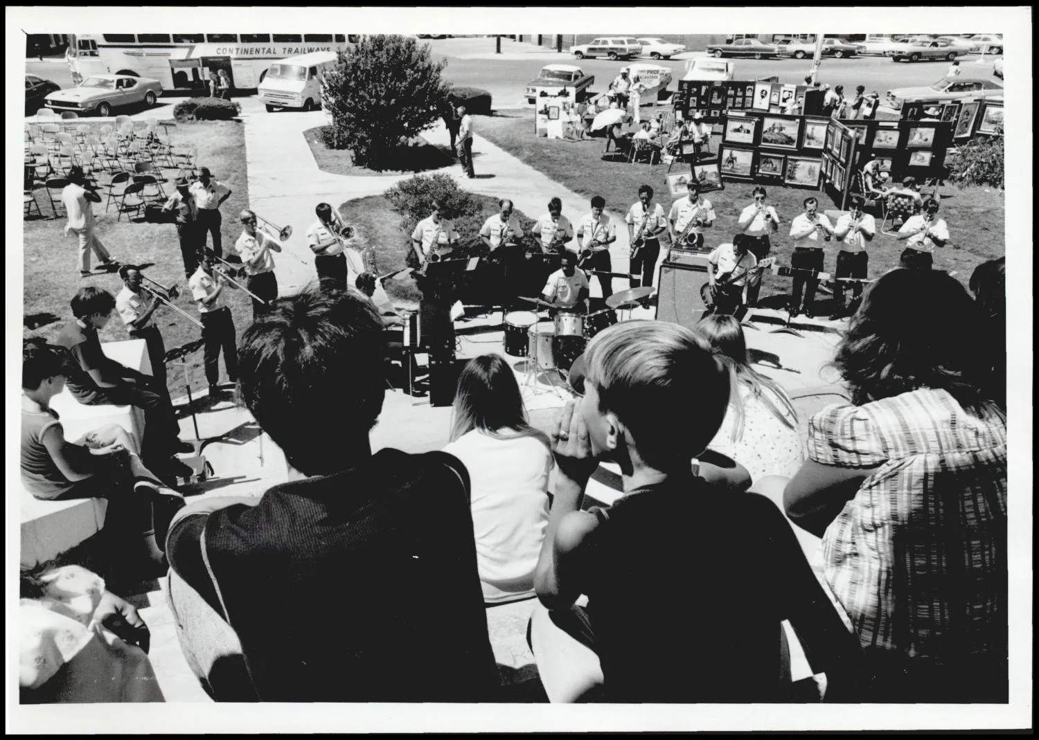 Photograph taken for a newspaper owned by the Oklahoma Publishing Company. Caption: "Shepard Air Force Band."