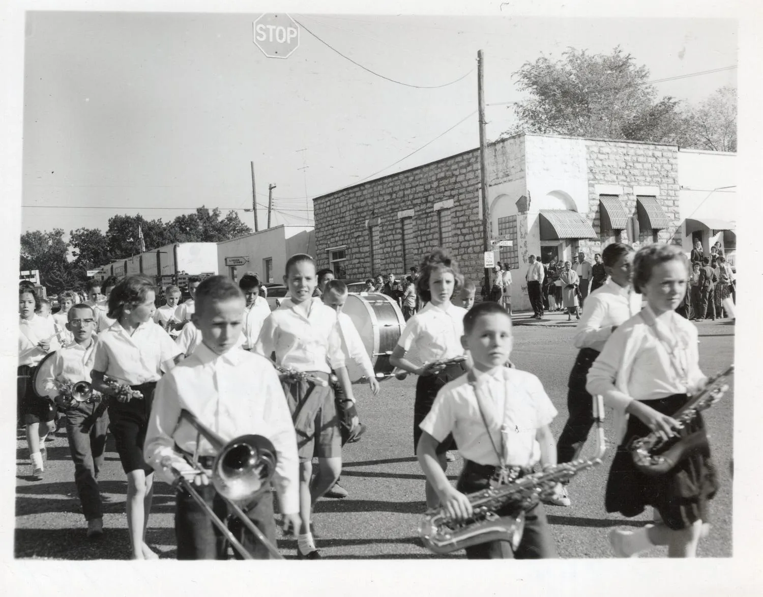 Photograph of an unknown band parade.