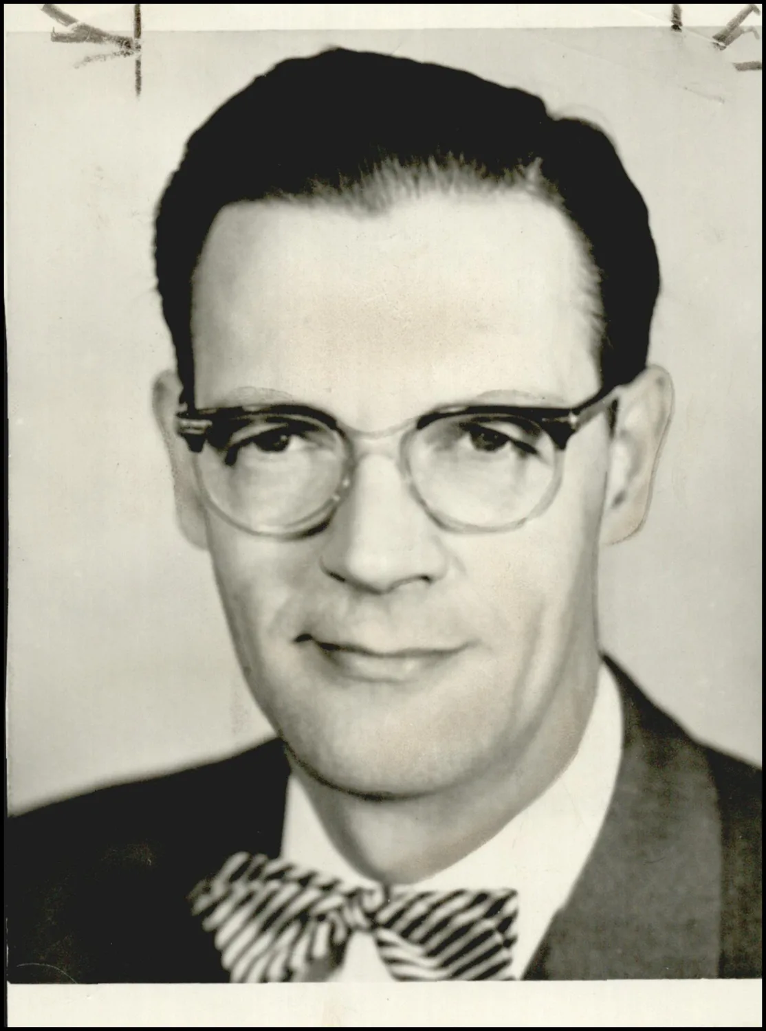 Photograph used for a story in the Oklahoma Times newspaper. Caption: "Dr. Howard H. Rye, chairman of the music department resigned to accept a similar position at Illinois State Normal University, President A.E. Shearer at Southeastern State College, has said."